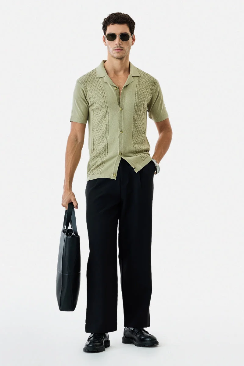 سنيتش 100% Cotton Cable Knit Regular Fit Shirt